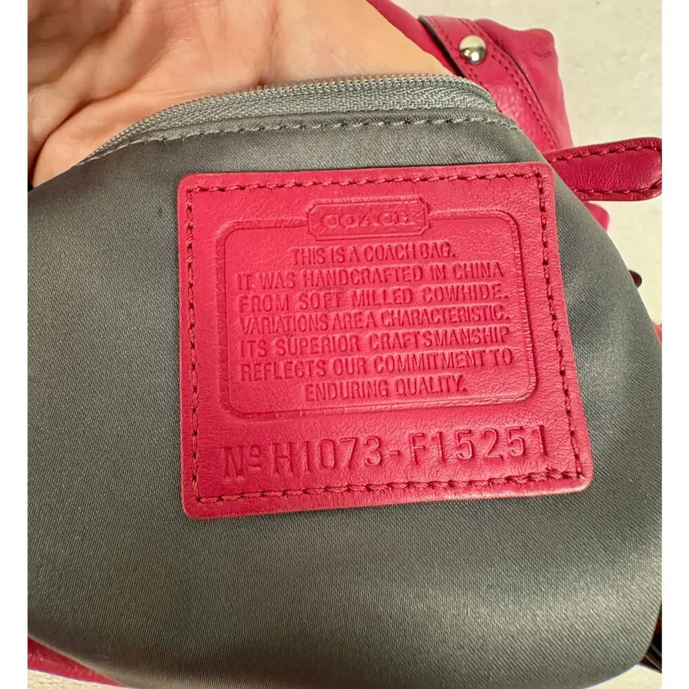 Coach Medium Y2K Carly in Fuchsia/Barbie Pink Pebbled Leather with Scarf